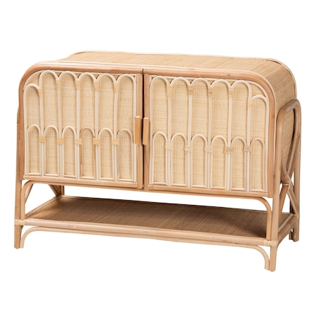 Bali & Pari Gitano Bohemian Natural Rattan 2-Door Storage Cabinet 244-13708-ZORO